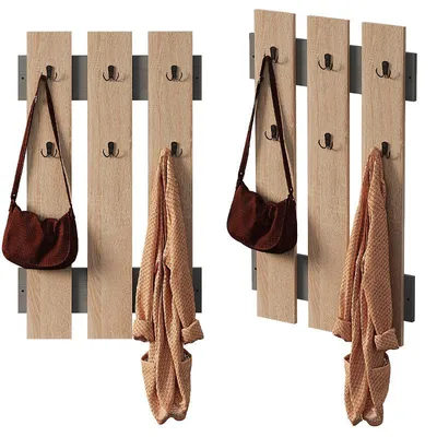 Obrázok produktu pre Nástenný Vesák Z Dubu Sonoma S Držiakmi Loft Do Predsiene V Skandinávskom Štýle 100 Cm