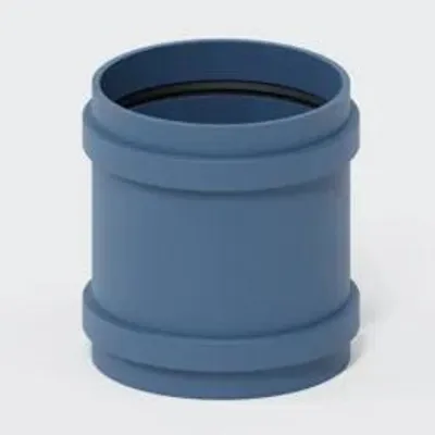 Produktbild von POLOPLAST Doppelmuffe, DN200, POLO-KAL NG, PP-MD, Ø200mm, blau, 1 Stk.
