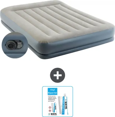 Produktbild von Intex Luftbett - 2 Personen - 152 x 203 x 30 cm - Grau - Inklusive Pumpe - Reperaturset