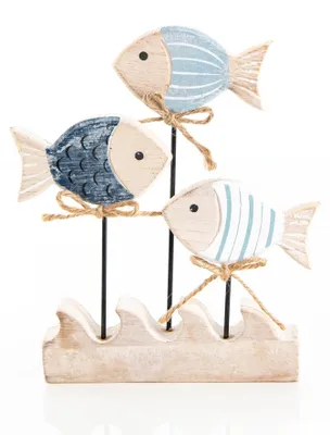 Produktbild von Maritime Dekoration Fische Figur aus Holz 16,5 cm