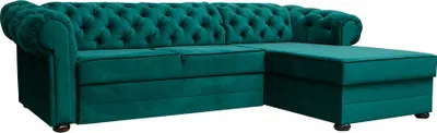 Produktbild von Modernes rechtes Ecksofa VALENTINO mit Schlaffunktion (Dunkelgruen - Kronos 19)
