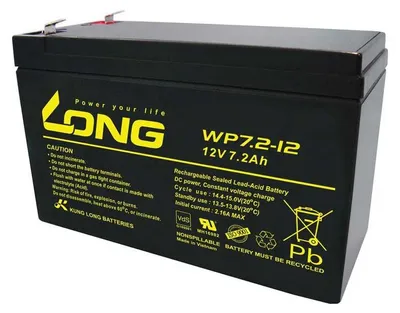 Produktbild von Bleiakku Long WP7.2-12-F2 - 12V/7,2Ah 6,3mm