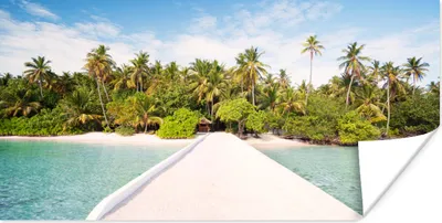 Produktbild von MuchoWow® Poster Tropisch - Strand - Blau 150x75 cm - ohne Rahmen