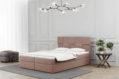 Produktbild von Boxspringbett Schlafzimmerbett JOLIE 200x200cm in Stoff Matt Velvet Rose