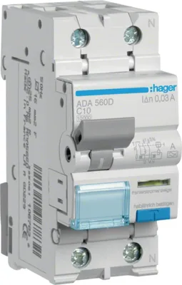 Obrázok produktu pre Hager FI-LS, 1P+N, 10 kA, C-10 A, 30 mA, typ A, 1 ks.