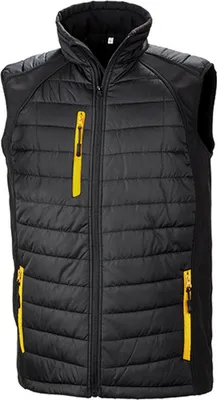 Immagine prodotto di Result R238X | Gilet Softshell Compass nero da uomo - Colore: Nero/Giallo - Taglia: L