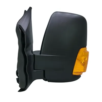 Immagine prodotto di Specchietto retrovisore esterno sinistro BILMAX di ricambio per Ford Transit V363 2014-2022: regolabile elettricamente, riscaldato, ripiegabile manualmente, con indicatore di direzione giallo, 6 cavi