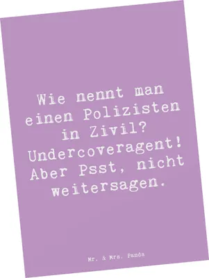 Produktbild von Mr. & Mrs. Panda Postkarte Spruch Geheimer Polizist - Lavendeltraum - Geschenk, Grußkarte, Schutz, Berufspassion, Verantwortung, Held, Ansichtskarte, Gemeinschaft, Beruf
