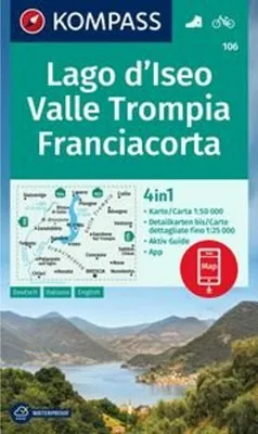 Produktbild von KOMPASS Wanderkarte 106 Lago d'Iseo, Valle Trompia, Franciacorta 1:50.000