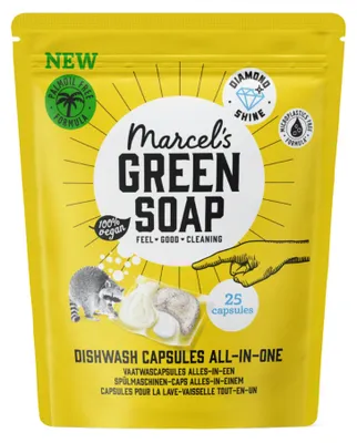 Productafbeelding van Marcel's Green Soap Vaatwascapsules All-in-One 25 stuks
