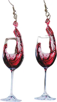 Immagine prodotto di Orecchini Bicchiere da vino - rosso