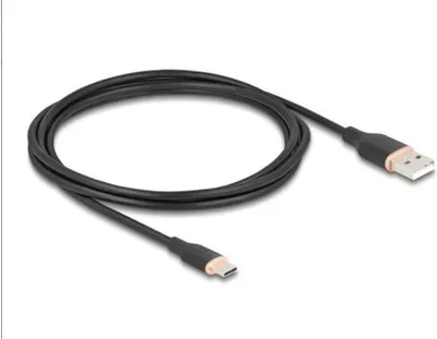 Produktbild von DeLOCK 81227, 2,5 m, USB A, USB C, USB 2.0, 0,48 Gbit/s, Schwarz