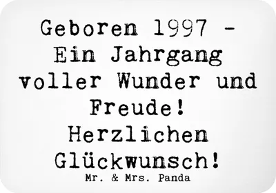 Produktbild von Mr. & Mrs. Panda Kühlschrankmagnet Spruch 1997 Geburtstag - Weiß - Geschenk, magnet, besondere Momente, Geburtsjahr, zettelhalter, Alter, Geburtstagsjahr, Happy Birthday