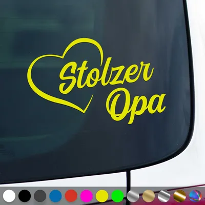 Produktbild von PantherPixel Stolzer Opa Aufkleber Großeltern Enkelkinder Sticker Auto Geschenkidee Farbe Neon-Gelb