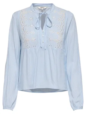 Produktbild von ONLY Elegante Bluse Zierschleifen Detail Langarm Einfarbig Größe: M