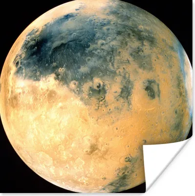 Produktbild von MuchoWow® Poster Gelb gefärbter Planet Mars 50x50 cm - Wohnzimmerdekoration