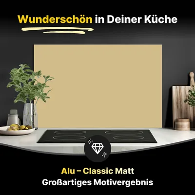 Produktbild von Spritzschutz Küchenrückwand aus Aluminiumverbund in Matt 125x50 cm - Beige