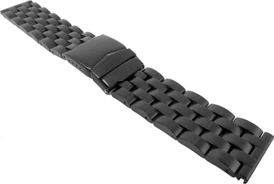 Produktbild von Minott Uhrenarmband Edelstahl massiv schwarz 29477, Stegbreite:24mm