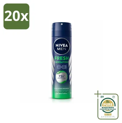 Productafbeelding van 20 x NIVEA MEN Fresh Sensation Deodorantspray - 150 ml - Voorraadverpakking - 20 stuks
