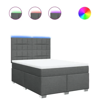 Obrázek produktu pro vidaXL Postel Boxspring s matrací Dark Grey 140x200 cm Látka