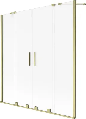 Produktbild von Mexen Velar Duo Badewannen-Falttür 2-flügelig, 160 x 150 cm, satiniert, gebürstetes Gold - 896-160-000-32-55