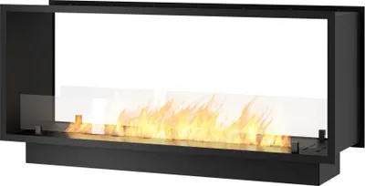 Produktbild von Bioethanol-Kamin 2Side 1200 Slim Einbau mit zwei Fronten - Mattschwarz, mit Glas, 4L Brenner, Modernes Design