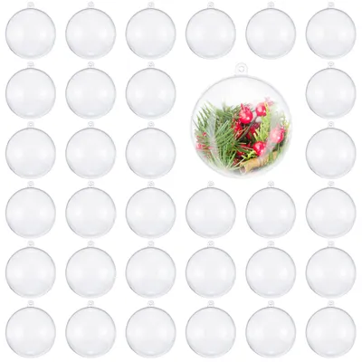 48 transparente Weihnachtskugeln, 6 cm, zum Befüllen, DIY-Deko