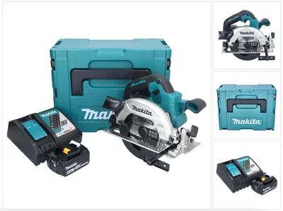 Image de Makita DHS 661 RG1J scie circulaire portative sans fil 18 V 165 mm sans balais + 1x batterie 6,0 Ah + chargeur + Makpac