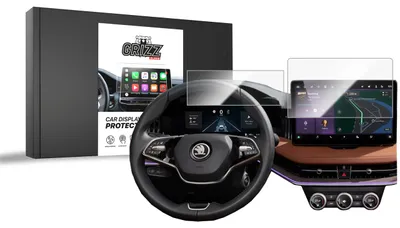 Produktbild von Keramische Autodisplayfolie 2in1 für Skoda Kodiaq 2 10" (2024-2025), Grizz Protector