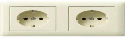 Produktbild von Gira SCHUKO-Steckd. 2f verdr. + Rahmen Standard 55 Cremeweiß 479301