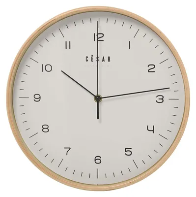 Runde Holz-Wanduhr mit Sekundenzeiger, Buche, 32 x 4,5 cm