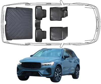 Produktbild von 3D Fußmatten & Kofferraumwanne Auto Set Kompatibel mit Volvo XC60 2.Gen 2017 - 2024