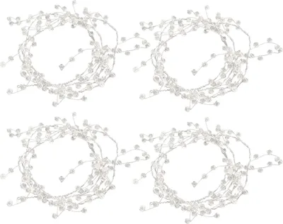 Image de Collier en perles de cristal composé de 4 rangs, d'une longueur de 125 cm, transparent, romantique et élégant – idéal pour les fêtes, les mariages et les occasions spéciales.