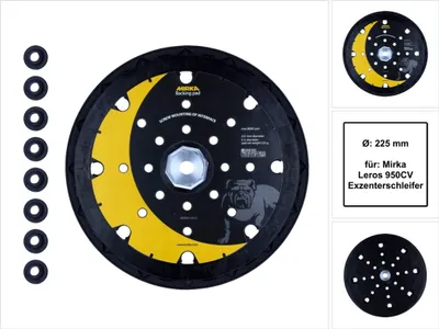 Immagine prodotto di Mirka LEROS disco abrasivo 225 mm 25H Grip + 8 viti ( MIW9514312 ) - successore di MIW9536011