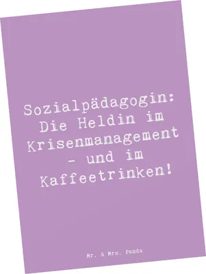 Produktbild von Mr. & Mrs. Panda Postkarte Spruch Sozialpädagogin - Lavendeltraum - Geschenk, Ansichtskarte, Grußkarte, Beruf, Postkarten, Berufsprodukte, einzelkarte, Berufsliebe