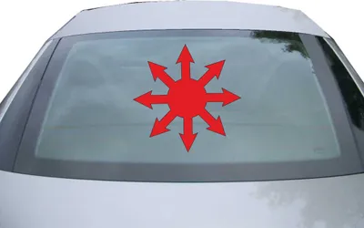 Produktbild von Indigos UG - Aufkleber Heckscheibe & Motorklappe DE2310 - rot - 600x600 mm - Chaosmagie - Auto Scheiben Fenster Heckklappe Tuning Racing JDM - Die cut