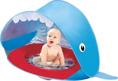 Produktbild von Blaues Strandzelt für Kinder mit Pool, Pop-up Baby Strand Zelt