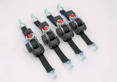 Produktbild von 4 Stück Automatik Zurrgurt mit Spitzhaken 1,8 m x 25 mm
