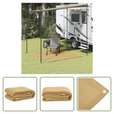 Image de The Living Store tapis de tente couleur sable 200x200 cm HDPE