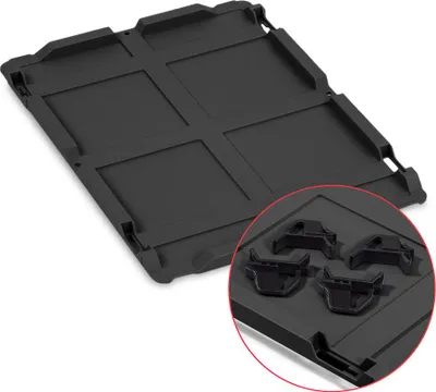 Produktbild von Auflagedeckel Set Eurobox NextGen mit 4 schwarzen Schiebeschnappverschlüssen | BxT 30x40cm | Schwarz | Eurobehälter, Transportbox, Transportbehälter, Stapelbehälter