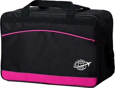 Produktbild von BAMBINIWELT Reisetasche HANDGEPÄCK Boardgepäck Flugzeug 40x20x25 40x30x20 zb Ryanair Wizzair (klein, schwarz-pink 40x20x25)