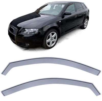 Für Audi A3 8P Sportback 04- Windabweiser Regenabweiser Windschutz Schwarz Smoke in der Farbe Schwarz von Carparts-Online GmbH