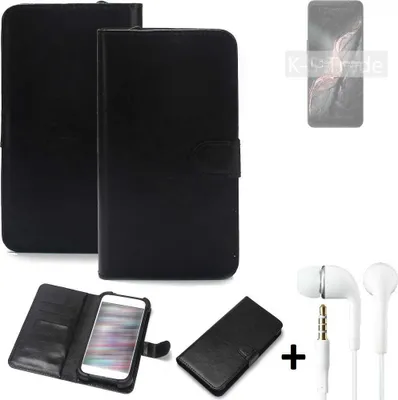 Produktbild von K-S-Trade Wallet Case Handyhülle kompatibel mit Lenovo Legion Y90 Schutzhülle Flip cover Flipstyle Tasche Hülle Flipcover Slim Bumper schwarz + in