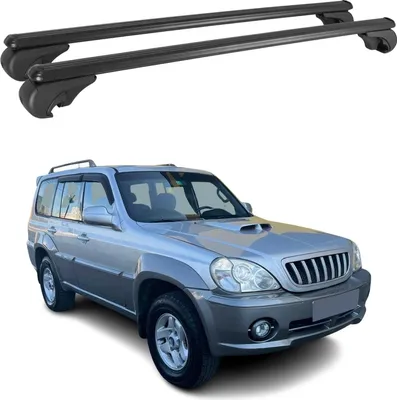 Image de Barres de toit Transversales pour Hyundai Terracan 2001-2007 Aluminium Noir