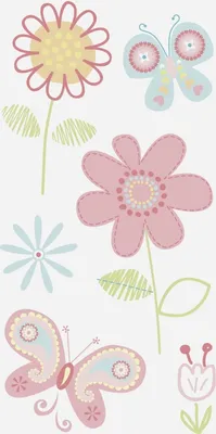 Produktbild von Sticker-Etikett Blumen rosa 6 Stück bunt Packung mit 6 Stück