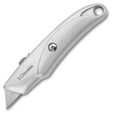Teppichmesser, 213 Klingen, einziehbar, Metallgriff, 15 cm