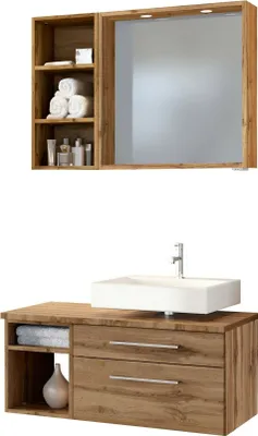Produktbild von Held Möbel Unterbecken-Set Davos 90 cm -A- (rechts) Wotaneiche/Wotaneiche