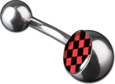 Produktbild von viva-adorno 1 Stück Bauchnabel Piercing Banane 316L Chirurgenstahl 20 verschiedene Motive Z380, S9 Karo rot