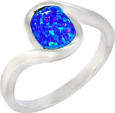 Produktbild von Silberring 925 Sterling Silber Glare799 mit synthetischem Opal Ringgröße 57
