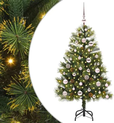 Obrázek produktu pro vidaXL Umělý skládací vánoční stromek se šiškami 120 cm